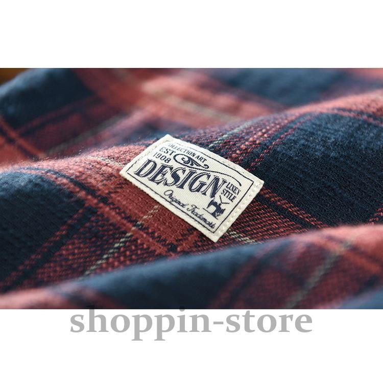 ネルシャツ メンズ カジュアルシャツ ボタンダウンシャツ チェック柄 トップス100%綿 起毛 春 長袖 秋 