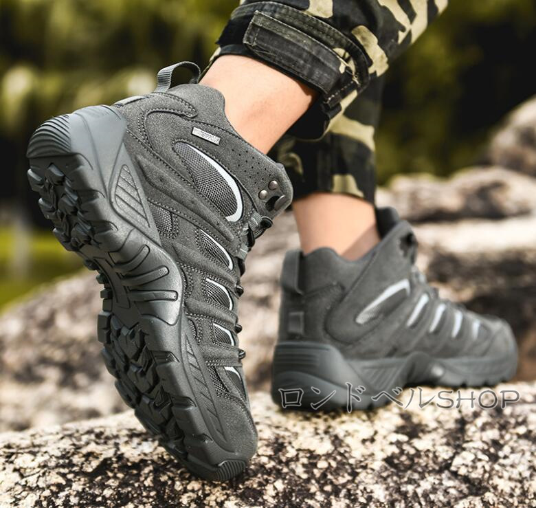大きいサイズ トレッキングメンズ 登山靴 山登り ハイキングアウトドア厚底 スニーカー 軽量フィット感 ソール柔軟 靴 疲れない 