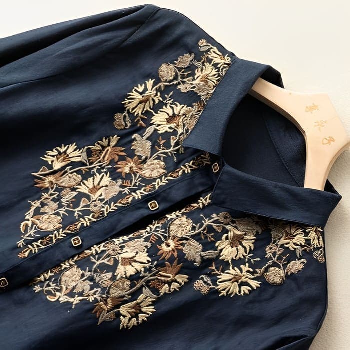 刺繍 ブラウス レディース カジュアルシャツ 長袖 春夏秋 30代 カジュアル トップス シニア 60代 通勤 女子会 きれいめ 40代 お出かけ 50代 旅行 