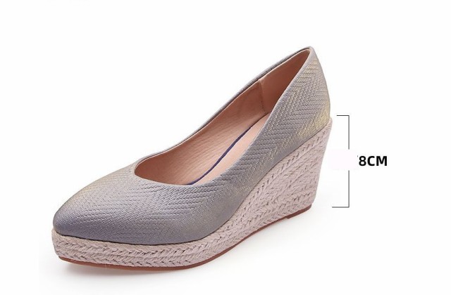 ウェッジヒール パンプス 厚底 パンプス ハイヒール レディース 脚長 8CMヒール 疲れにくい 軽量 美脚 靴 キラキラ 