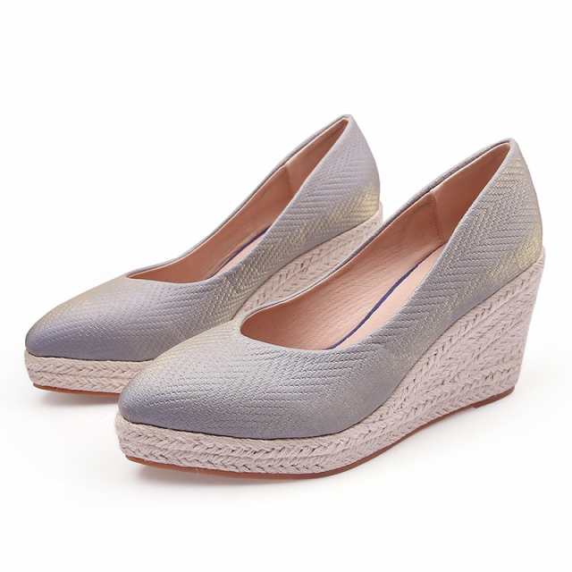 ウェッジヒール パンプス 厚底 パンプス ハイヒール レディース 脚長 8CMヒール 疲れにくい 軽量 美脚 靴 キラキラ 