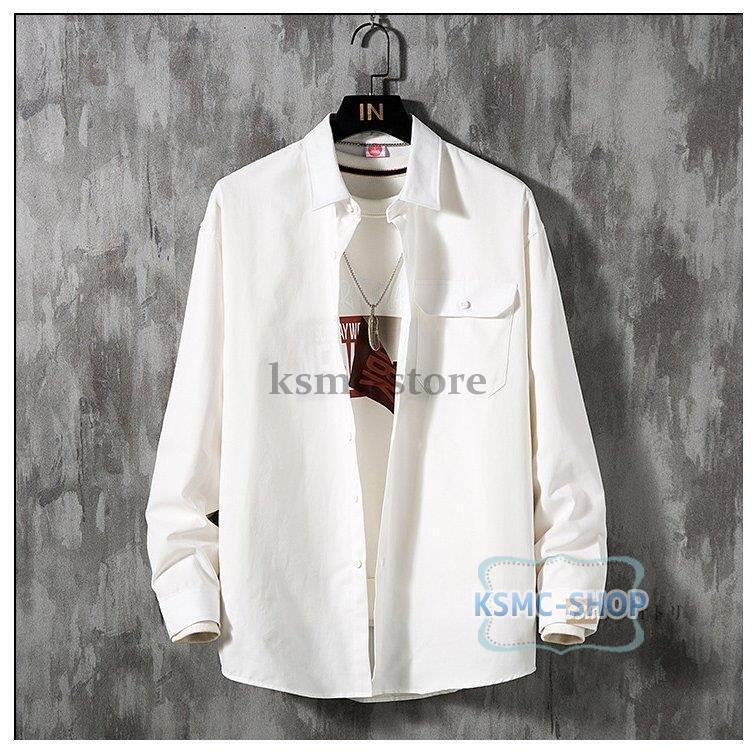 長袖シャツ メンズ 白シャツ シャツ カジュアルシャツ トップス メンズファッション メンズシャツ 