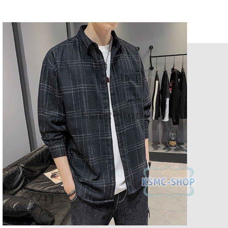 シャツ メンズ 30代 長袖 カジュアルシャツ ワイシャツ ワークシャツ お兄系 秋 おしゃれ 冬 春 トップス 開襟 チェックシャツ 大きいサイズ ゆったり 