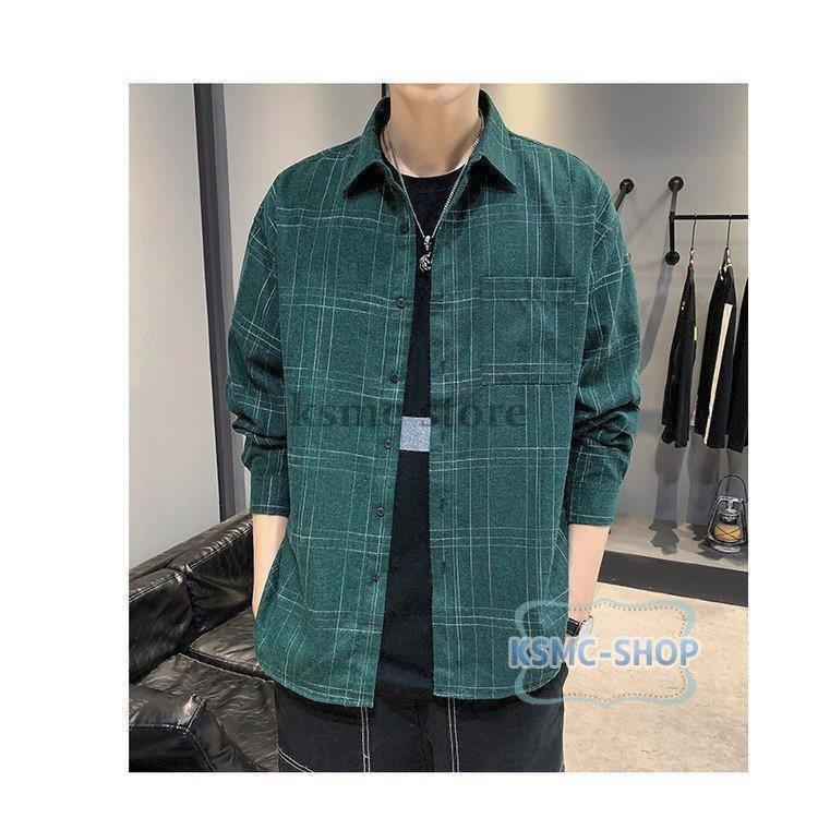 シャツ メンズ 30代 長袖 カジュアルシャツ ワイシャツ ワークシャツ お兄系 秋 おしゃれ 冬 春 トップス 開襟 チェックシャツ 大きいサイズ ゆったり 