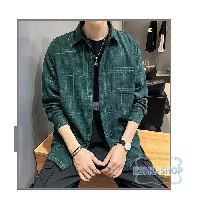 シャツ メンズ 30代 長袖 カジュアルシャツ ワイシャツ ワークシャツ お兄系 秋 おしゃれ 冬 春 トップス 開襟 チェックシャツ 大きいサイズ ゆったり 