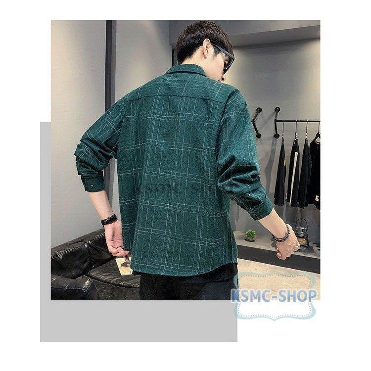シャツ メンズ 30代 長袖 カジュアルシャツ ワイシャツ ワークシャツ お兄系 秋 おしゃれ 冬 春 トップス 開襟 チェックシャツ 大きいサイズ ゆったり 