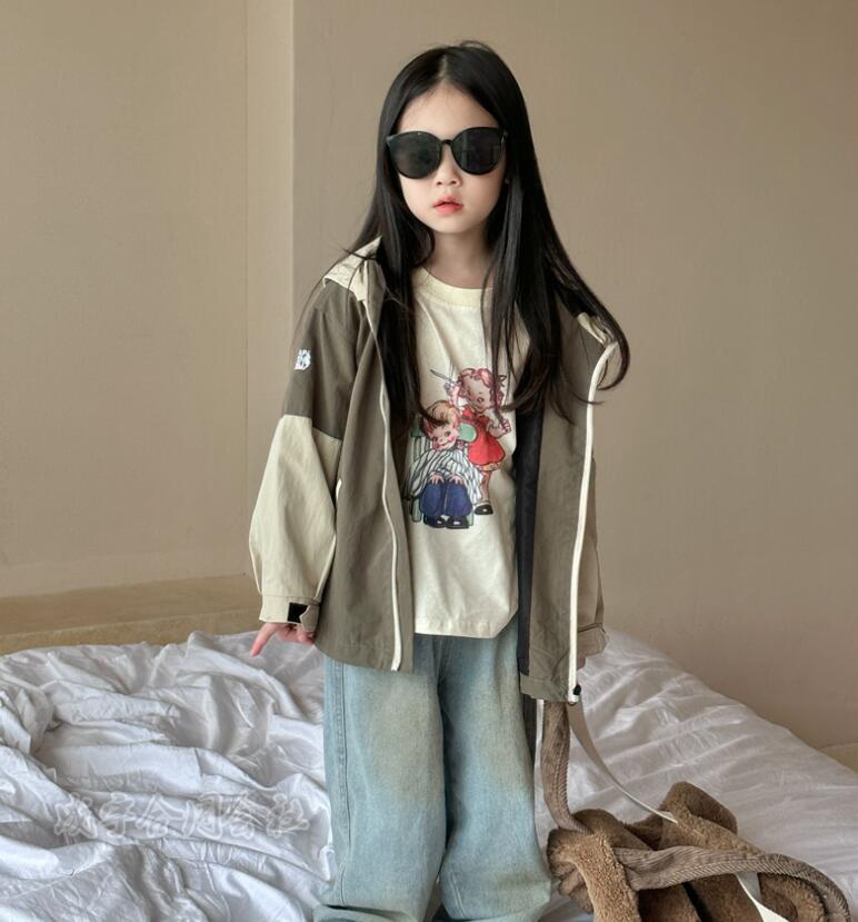 子供服 ウィンドブレーカー キッズ 女の子 ジップアップマウンテン長袖ジャケット ブルゾンジャンパー 女児 お出かけ ジュニア 