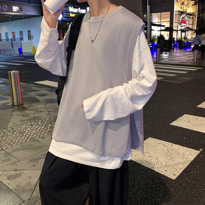 ニットベスト メンズ ジレ プルオーバー 春秋冬 チョッキ 室内着 クルーネック 防寒 通勤 インナー 保温 暖かい 通学 重ね着 丸首 トップス 