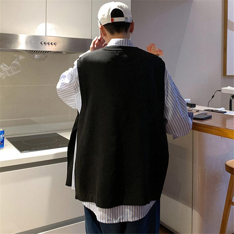 ニットベスト メンズ ジレ プルオーバー 春秋冬 チョッキ 室内着 クルーネック 防寒 通勤 インナー 保温 暖かい 通学 重ね着 丸首 トップス 