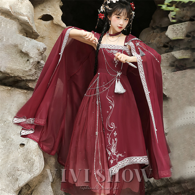 レディース ワンピース ワンピ 肩だし コスチューム風 ロング丈 イベント パーティー おしゃれ 蝶々 艶やか かわいい 個性的 かっこいい 