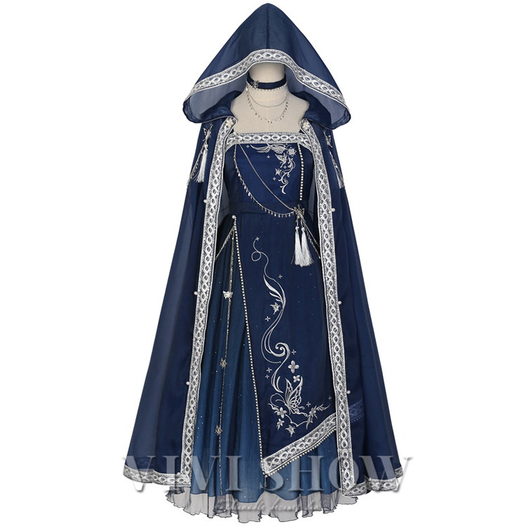 レディース ワンピース ワンピ 肩だし コスチューム風 ロング丈 イベント パーティー おしゃれ 蝶々 艶やか かわいい 個性的 かっこいい 