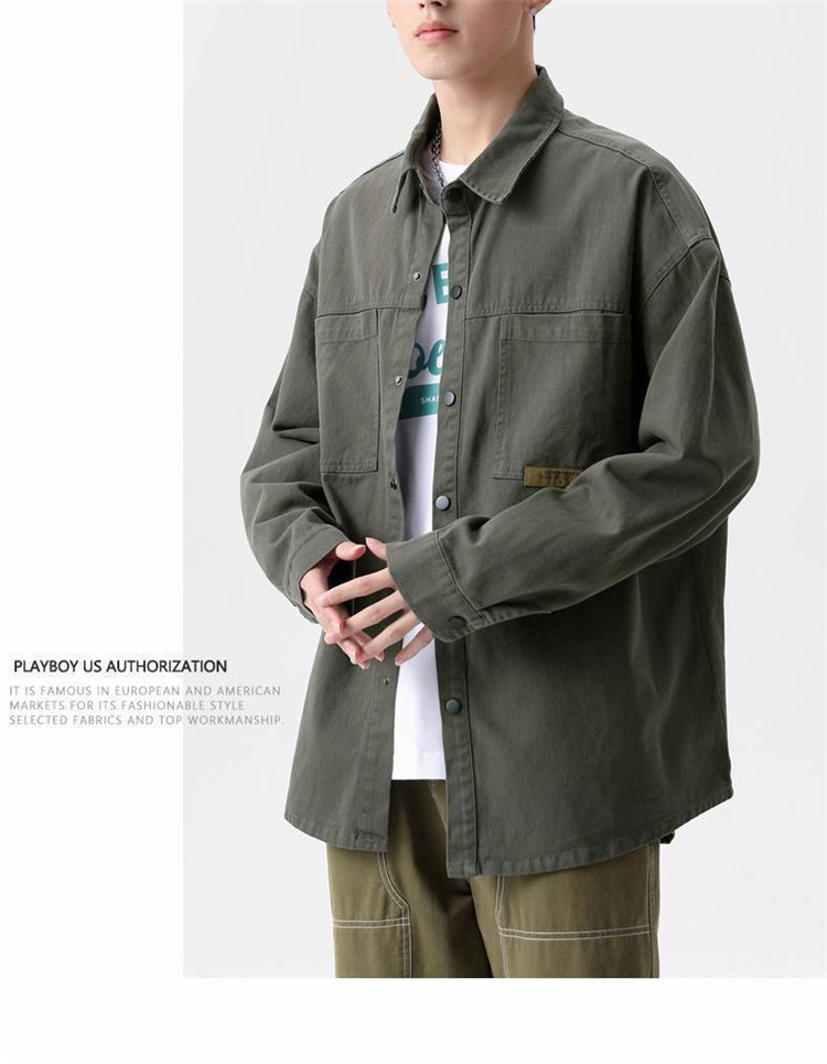 シャツ 長袖 メンズ トップス おしゃれ 前開きシャツ カジュアルシャツ お兄系 夏服 B系 おしゃれ カーゴシャツ 大きいサイズ 長袖シャツ ミリタリーシャツ 
