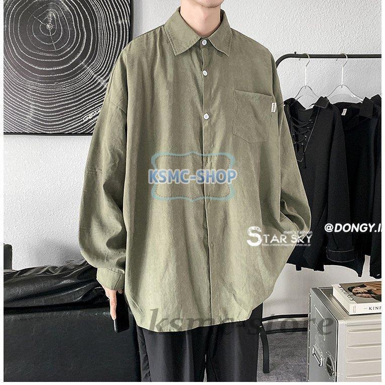 カジュアルシャツ 長袖シャツ メンズシャツ 無地 トップス ゆったり アウトドア 通勤 ボタンシャツ ファッション お兄系 お洒落 開襟シャツ 