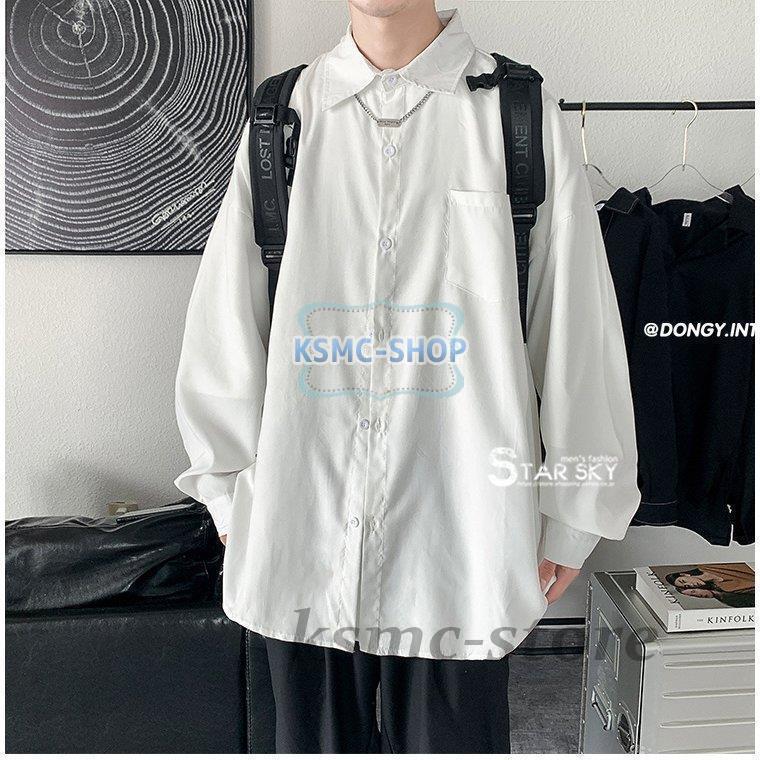 カジュアルシャツ 長袖シャツ メンズシャツ 無地 トップス ゆったり アウトドア 通勤 ボタンシャツ ファッション お兄系 お洒落 開襟シャツ 