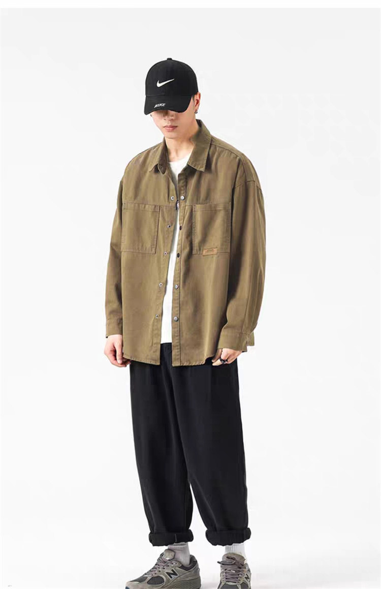 カーゴシャツ 長袖シャツ カジュアルシャツ ミリタリーシャツ 開襟シャツ メンズ 大きいサイズ ファッション 通勤通学 ゆったり ゆったり トップス シャツ 