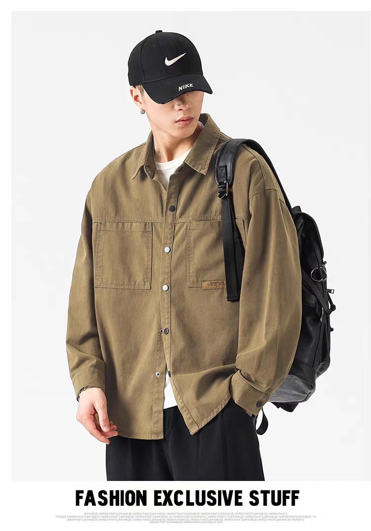 カーゴシャツ 長袖シャツ カジュアルシャツ ミリタリーシャツ 開襟シャツ メンズ 大きいサイズ ファッション 通勤通学 ゆったり ゆったり トップス シャツ 