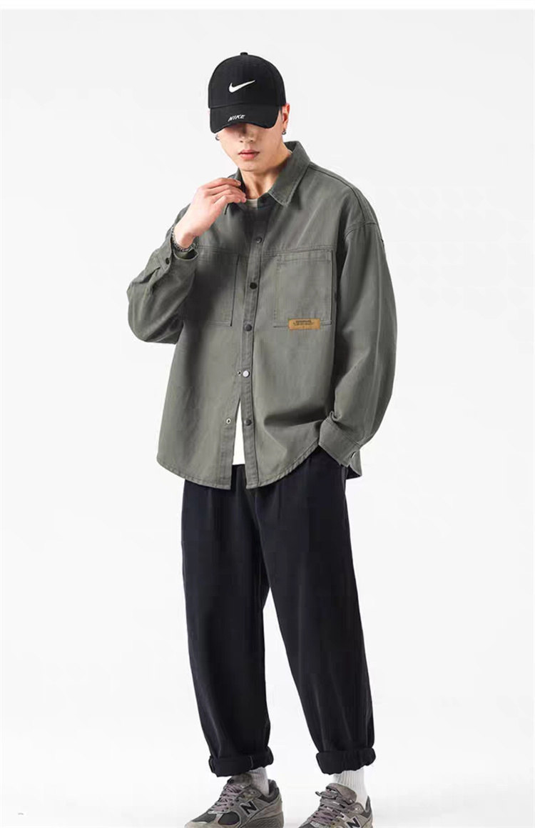 カーゴシャツ 長袖シャツ カジュアルシャツ ミリタリーシャツ 開襟シャツ メンズ 大きいサイズ ファッション 通勤通学 ゆったり ゆったり トップス シャツ 