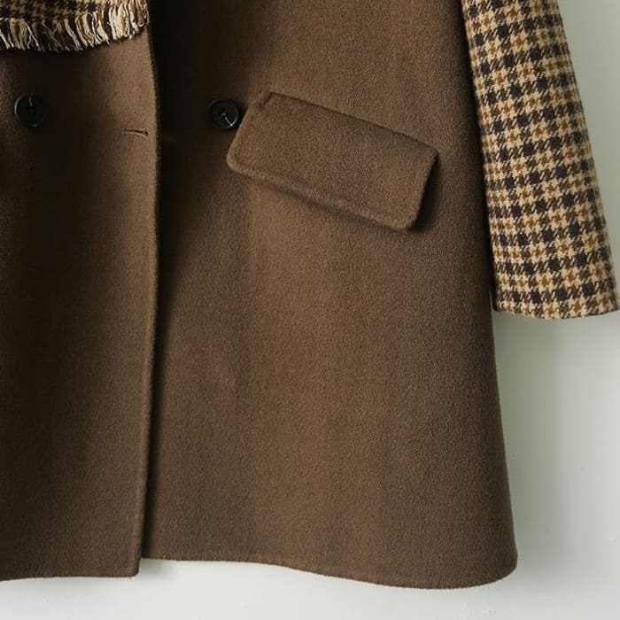 チェック柄 切替 ロング ジャケット レディース コート 通勤 お出かけ 60代 春秋冬 30代 女子会 旅行 きれいめ 50代 カジュアル 40代 アウター 