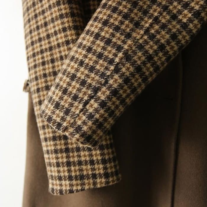 チェック柄 切替 ロング ジャケット レディース コート 通勤 お出かけ 60代 春秋冬 30代 女子会 旅行 きれいめ 50代 カジュアル 40代 アウター 