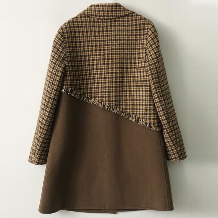 チェック柄 切替 ロング ジャケット レディース コート 通勤 お出かけ 60代 春秋冬 30代 女子会 旅行 きれいめ 50代 カジュアル 40代 アウター 