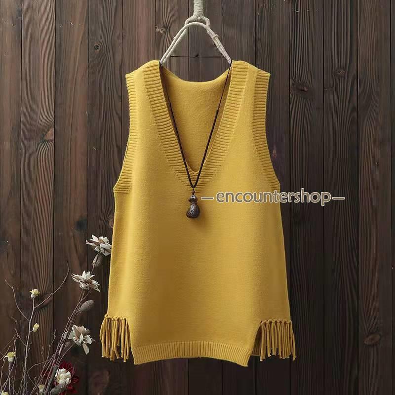 ニットベスト レディース チョッキ トップス ベスト 体型カバー 秋コーデ 無地 重ね着 おしゃれ ゆったり カジュアル ノースリーブ セーター 