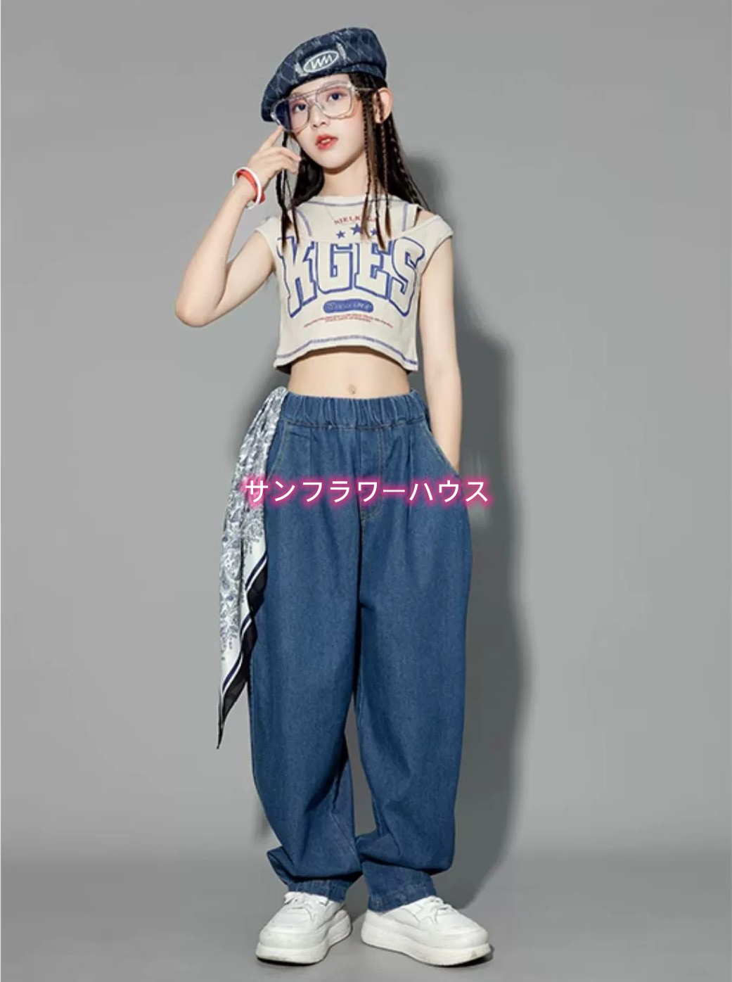 キッズ パンツ 子供服 男の子 女の子 長ズボン デニムパンツ K-POP ヒップホップ セットアップ 学園祭 ダンスウエア HIPHOP 