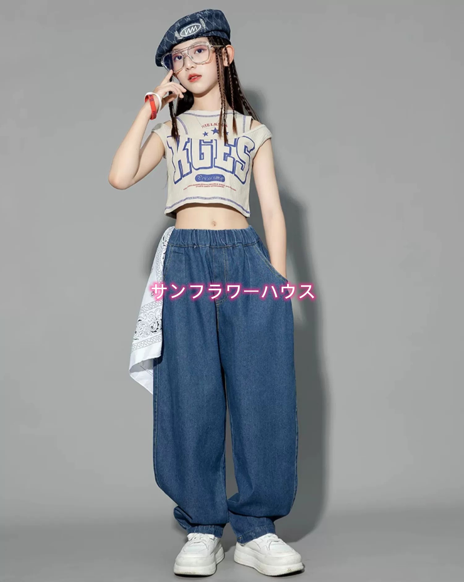 キッズ パンツ 子供服 男の子 女の子 長ズボン デニムパンツ K-POP ヒップホップ セットアップ 学園祭 ダンスウエア HIPHOP 