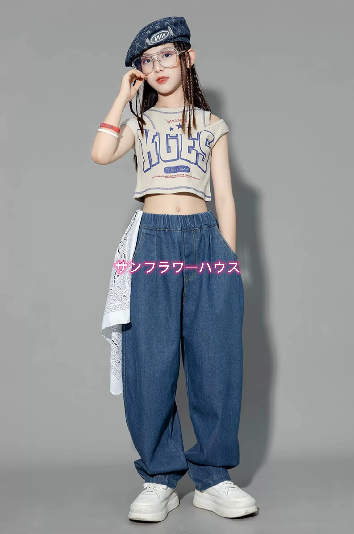 キッズ パンツ 子供服 男の子 女の子 長ズボン デニムパンツ K-POP ヒップホップ セットアップ 学園祭 ダンスウエア HIPHOP 