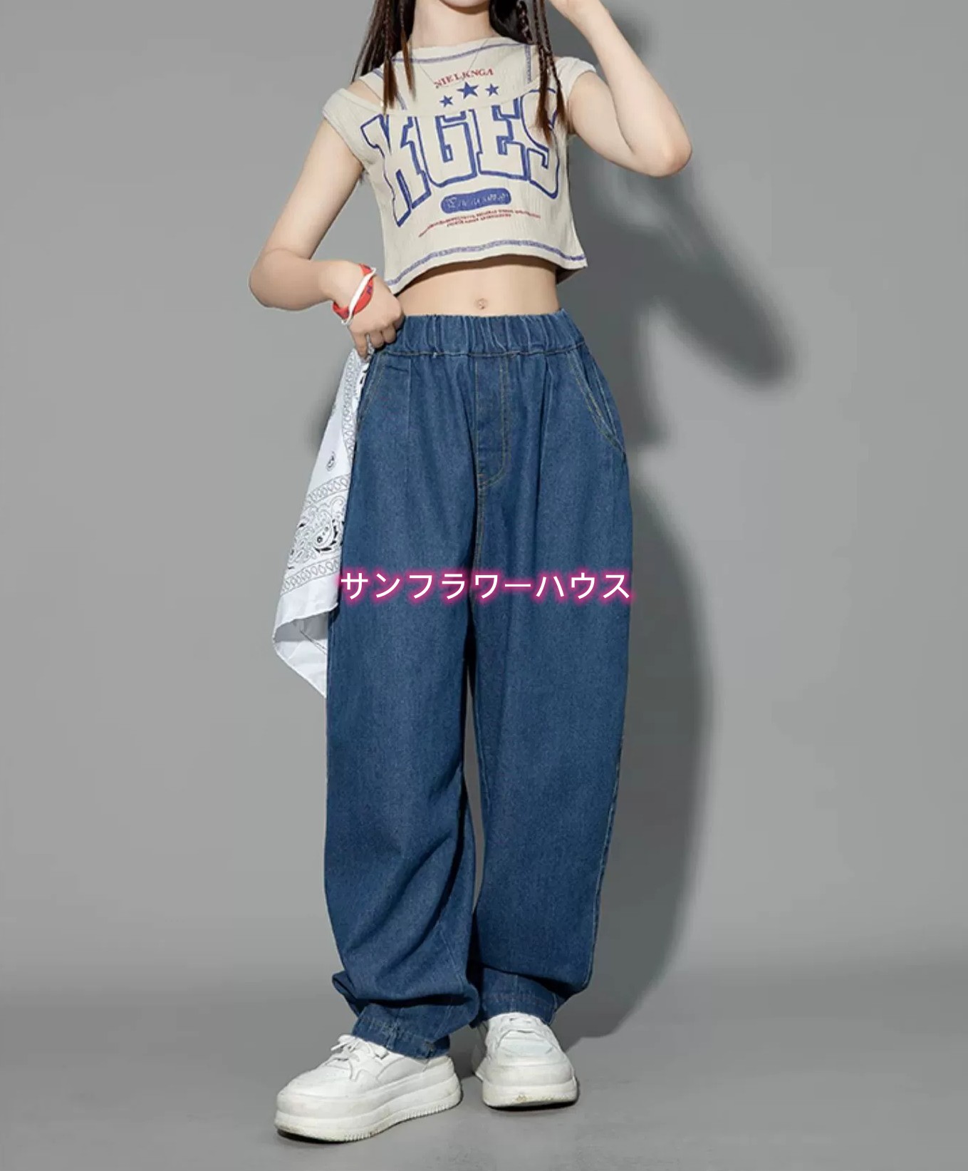 キッズ パンツ 子供服 男の子 女の子 長ズボン デニムパンツ K-POP ヒップホップ セットアップ 学園祭 ダンスウエア HIPHOP 