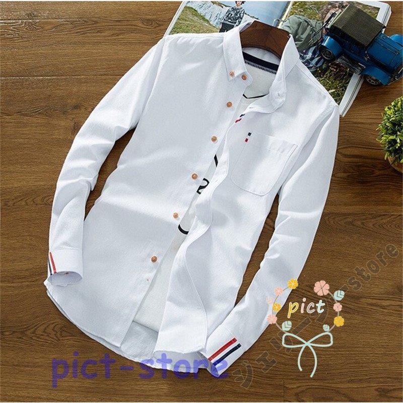 シャツ メンズ 長袖 開襟 カジュアルシャツ メンズ 長袖シャツ スリム スリム ビジネス おしゃれ 白シャツ トップス シャツ ワイシャツ 