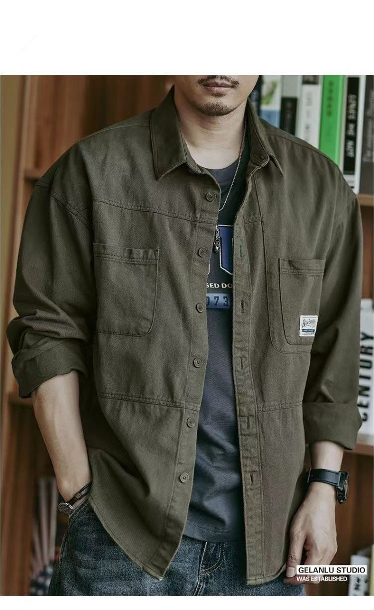 カーゴシャツ ミリタリーシャツ ワークシャツ 長袖シャツ メンズ シャツ ゆったり 通気性 軽量 カジュアル 快適 かっこいい 登山ウェア 無地 アウトドア 
