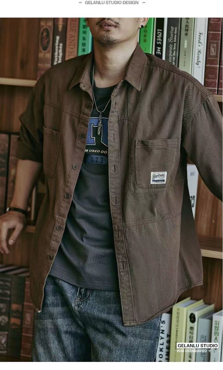 カーゴシャツ ミリタリーシャツ ワークシャツ 長袖シャツ メンズ シャツ ゆったり 通気性 軽量 カジュアル 快適 かっこいい 登山ウェア 無地 アウトドア 