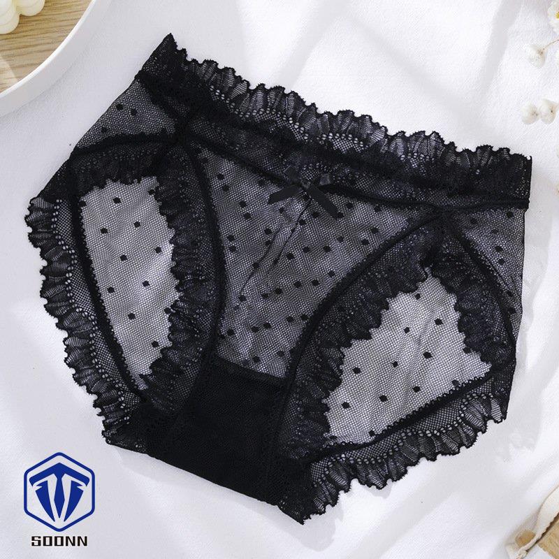 スタンダードショーツ ノーマル 総レース シースルー レディース 婦人 ドット柄 レース リボン パンツ フ シアー 透け感 下着 インナー メッシュ 