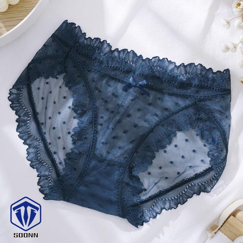 スタンダードショーツ ノーマル 総レース シースルー レディース 婦人 ドット柄 レース リボン パンツ フ シアー 透け感 下着 インナー メッシュ 