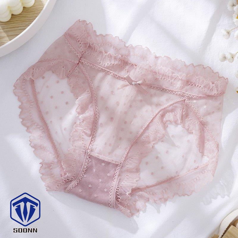 スタンダードショーツ ノーマル 総レース シースルー レディース 婦人 ドット柄 レース リボン パンツ フ シアー 透け感 下着 インナー メッシュ 