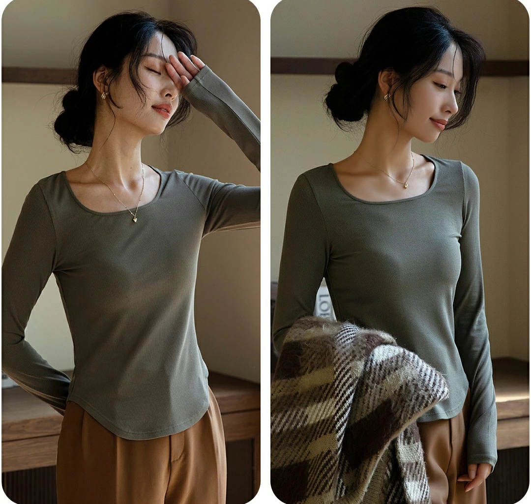 カットソー レディース 長袖 トップス ストレッチ インナー 着痩せ 春 40代 母 冬 トップス 長袖Tシャツ 柔らかい 30代 ママ 丸首 無地 シンプル 秋 通勤 20代 