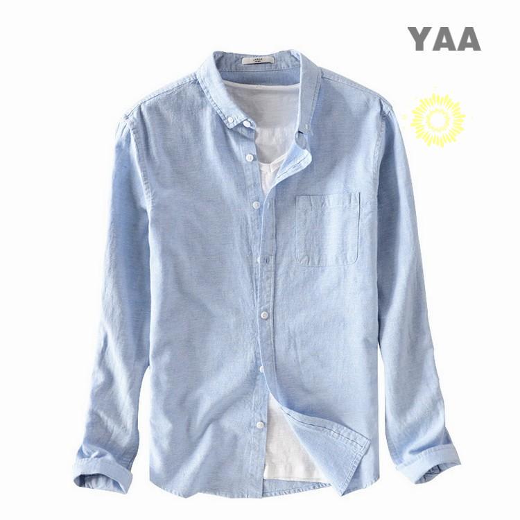 ロールアップシャツ メンズ ボタンダウンシャツ カジュアルシャツ シャツ リネンコットンシャツ 長袖 30代 ファッション 40代 20代 綿麻 