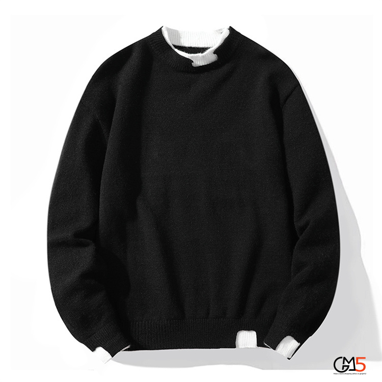 セーター メンズ 重ね着風 秋服 トップス ブルオーバ 新作 ニート レヤード風 無地 冬服 秋物 