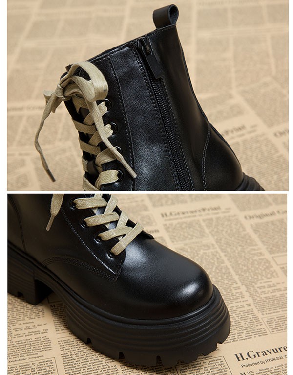 ショートブーツ レディース 歩きやすい レースアップブーツ 編み上げ 履きやすい 黒 エンジニアブーツ 防寒 ワークブーツ 厚底ブーツ 
