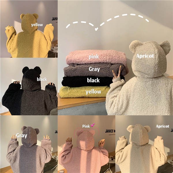 もこもこ クマ耳 熊耳 大きいサイズ クマみみ かわいい フード付き レディース ジャケット トップス 体型カバー ゆったり 