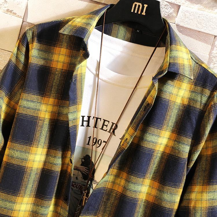 シャツ メンズ チェック柄 ネルシャツ トップス カジュアルシャツ 秋 長袖 きれいめ 春 