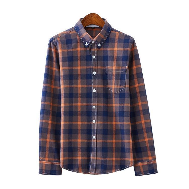 ボタンダウンシャツ ネルシャツ チェック柄 シャツ トップス カジュアルシャツ メンズ 秋 春 長袖 