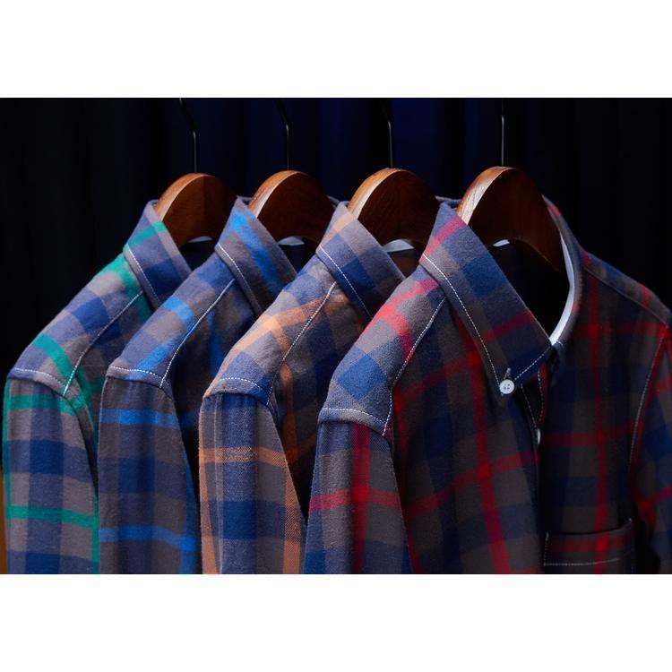ボタンダウンシャツ ネルシャツ チェック柄 シャツ トップス カジュアルシャツ メンズ 秋 春 長袖 