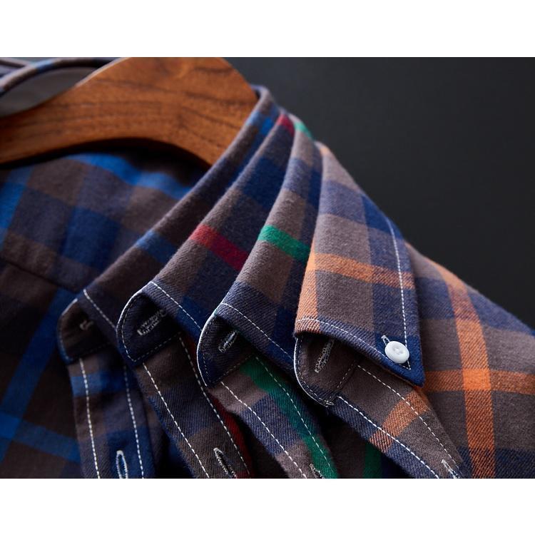 ボタンダウンシャツ ネルシャツ チェック柄 シャツ トップス カジュアルシャツ メンズ 秋 春 長袖 