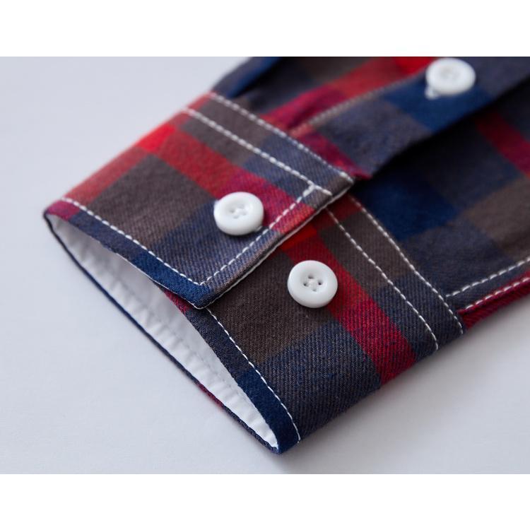 ボタンダウンシャツ ネルシャツ チェック柄 シャツ トップス カジュアルシャツ メンズ 秋 春 長袖 