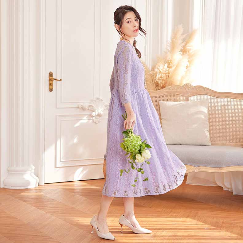 パーティードレス ロングワンピース総レース長袖ロング丈結婚式披露宴 二次会お呼ばれ黒ブラック ネイビーグリーン20代 30代 40代レディースフォーマル春夏秋冬 