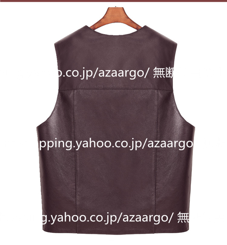 レザーベスト メンズ ラムレザー ベスト 。 羊革 カジュアル 大きいサイズ フォーマル チョッキ バイク用ベスト ジレベスト 高級レザー 通勤 