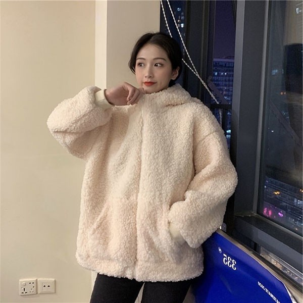 もこもこ クマ耳 熊耳 大きいサイズ クマみみかわいい ジャケット 長袖ゆったり レディース 体型カバー カジュアル 