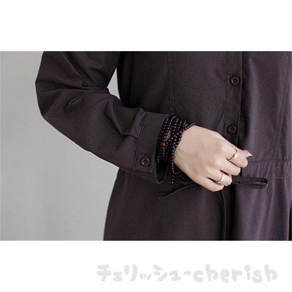 ワンピース レディース 秋 40代 50代 きれいめ OL 着痩せ ロング マキシワンピース シャツワンピース 上品 大きいサイズ 体型カバー おしゃれ 長袖 新品 韓国風 
