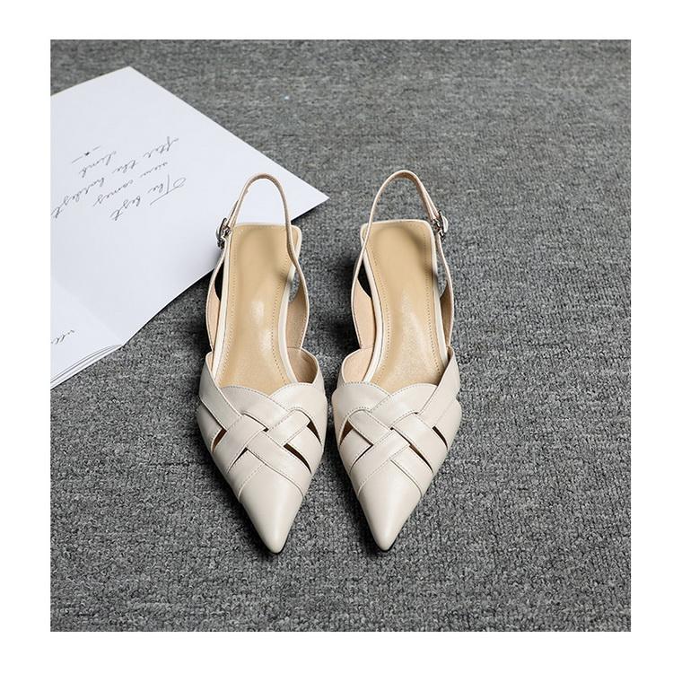 パンプス 編み込み バックストラップ ポインテッドトゥ ローヒール 結婚式 パーティー オフィス レディース 